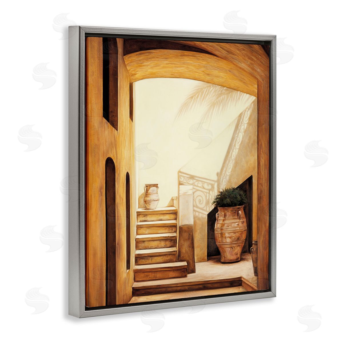 Timeless Architecture Interior Grey Floating Frame Canvas Wall Art, Home Decor by Eduardo