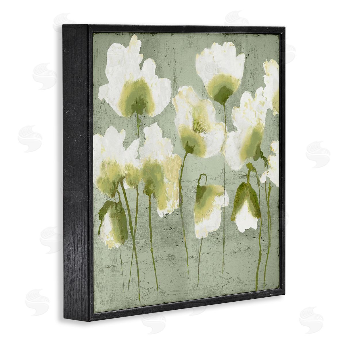 Charming Flower Impressions Black Frame Print Wall Art, Home Decor by Vanessa Austin