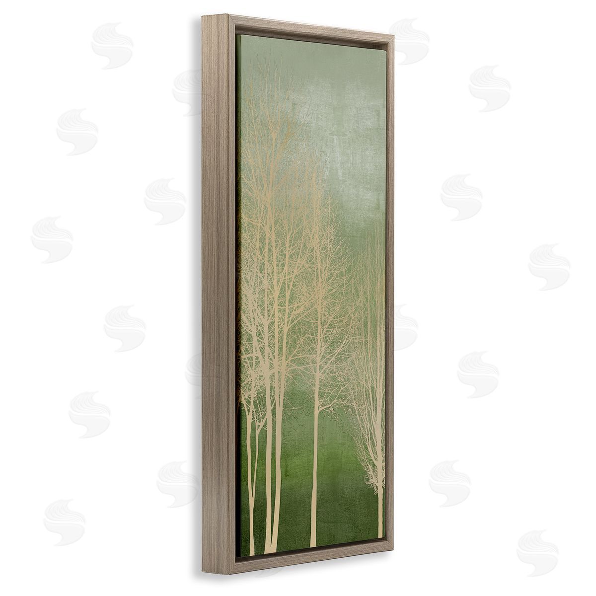Subtle Ombre & Tree Brown Floating Frame Canvas Wall Art, Home Decor by Kate Bennett
