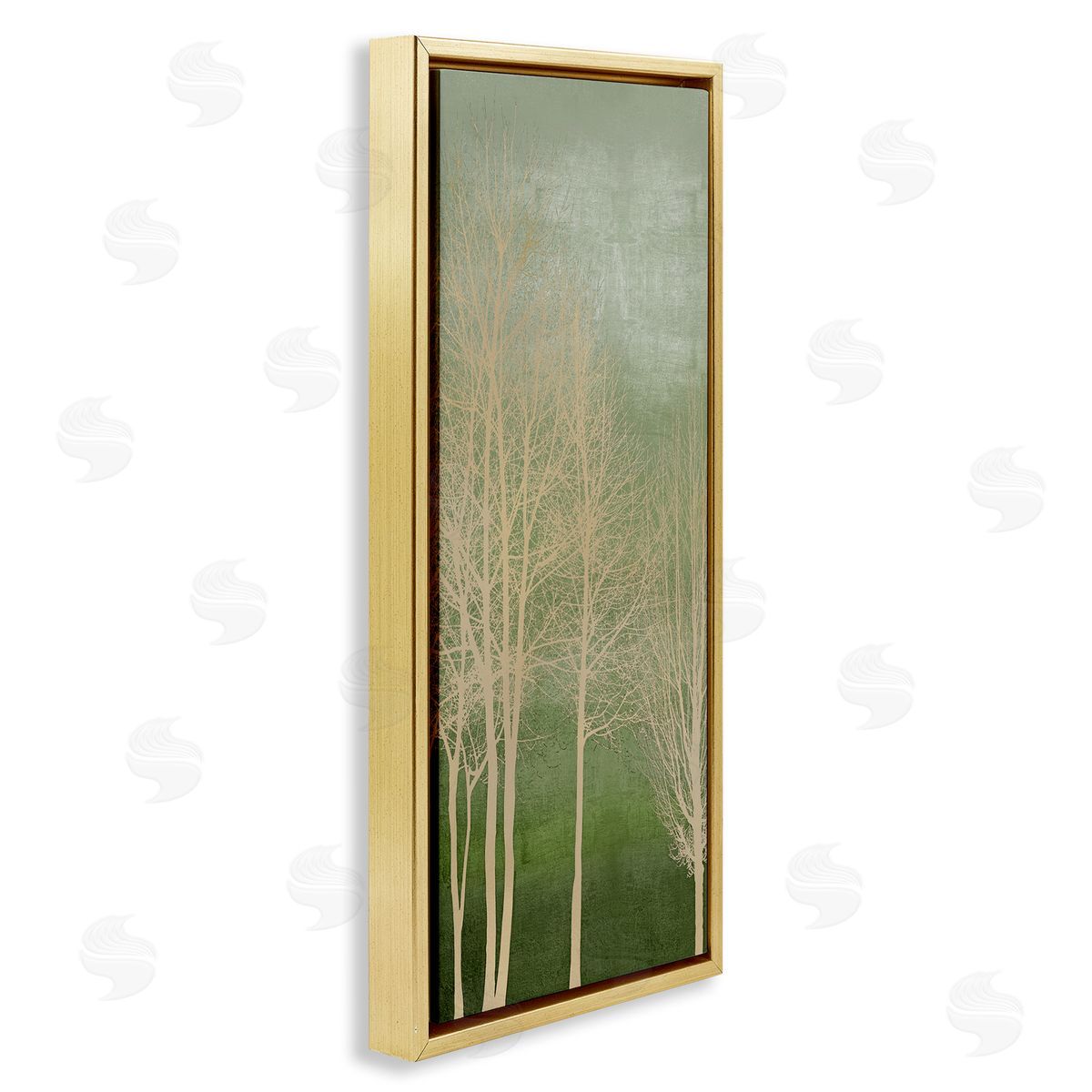 Subtle Ombre & Tree Gold Floating Frame Canvas Wall Art, Home Decor by Kate Bennett