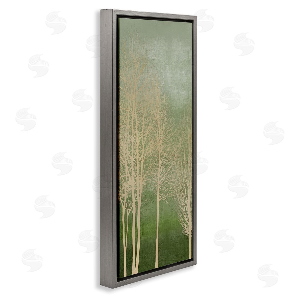 Subtle Ombre & Tree Grey Floating Frame Canvas Wall Art, Home Decor by Kate Bennett