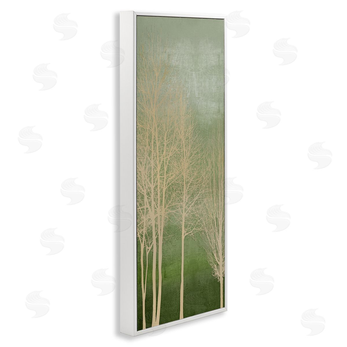 Subtle Ombre & Tree White Frame Print Wall Art, Home Decor by Kate Bennett