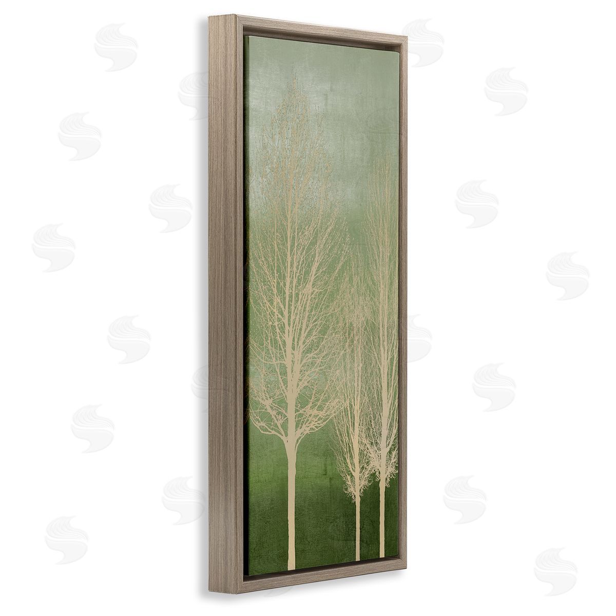 Tree Over Ombre Brown Floating Frame Canvas Wall Art, Home Decor by Kate Bennett