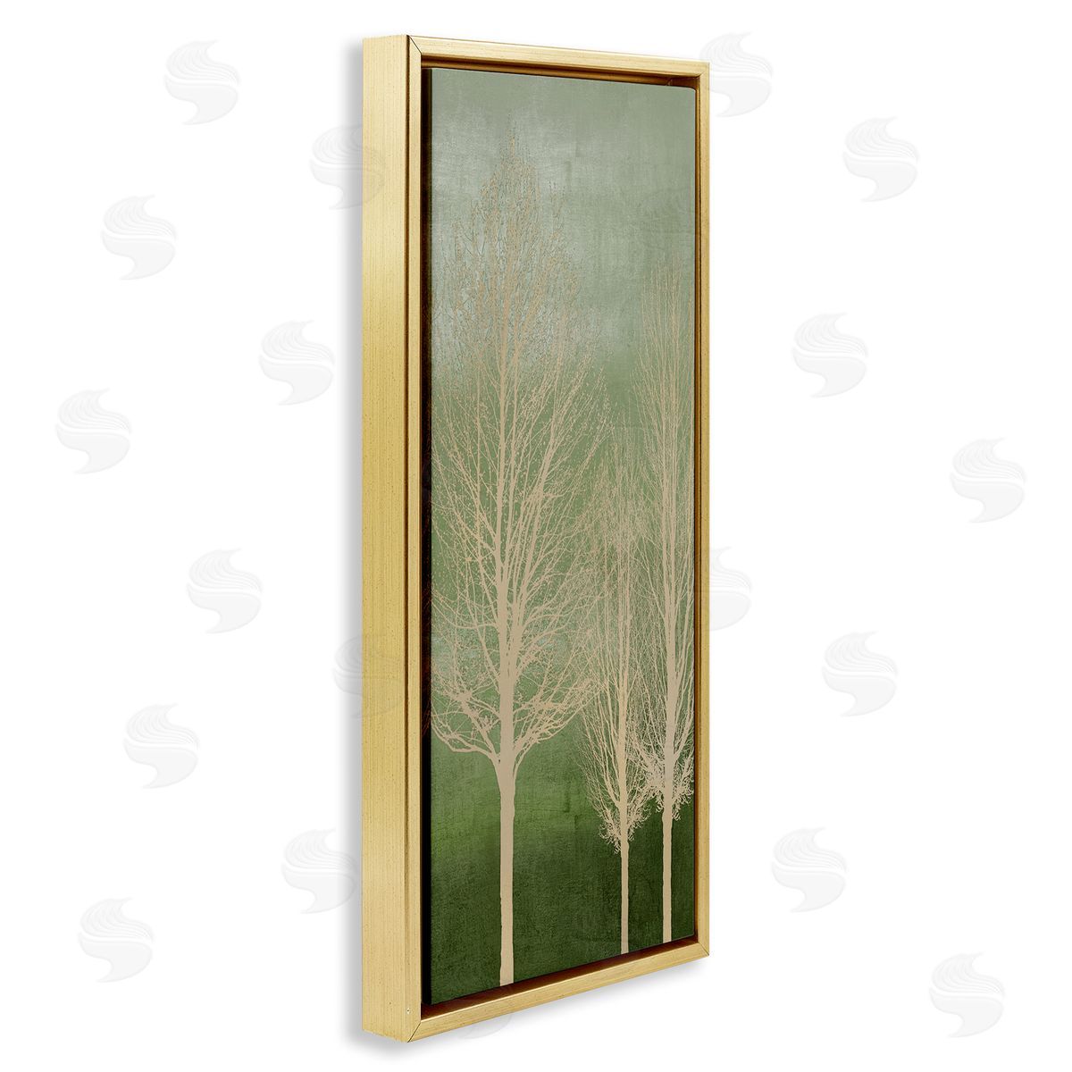 Tree Over Ombre Gold Floating Frame Canvas Wall Art, Home Decor by Kate Bennett