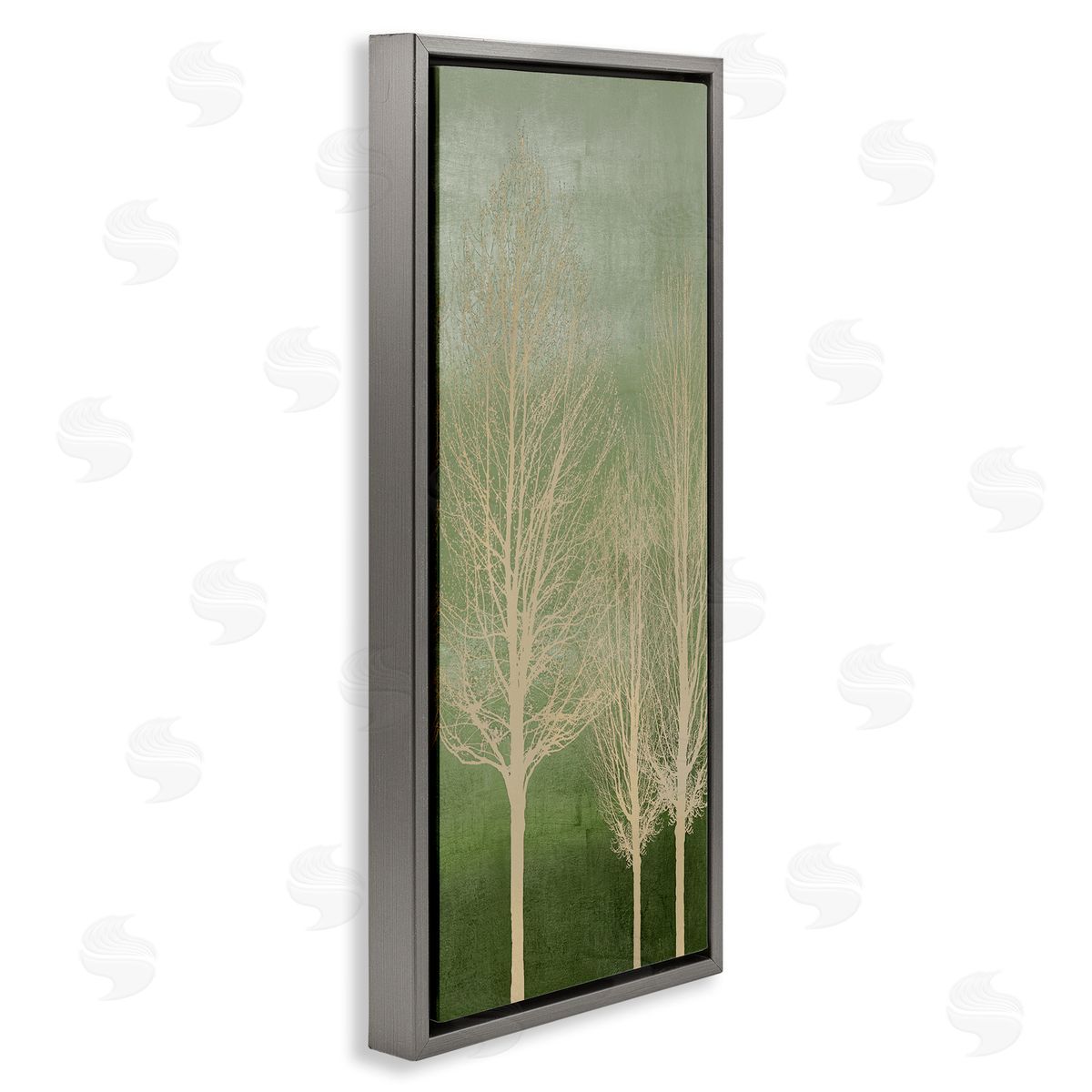Tree Over Ombre Grey Floating Frame Canvas Wall Art, Home Decor by Kate Bennett