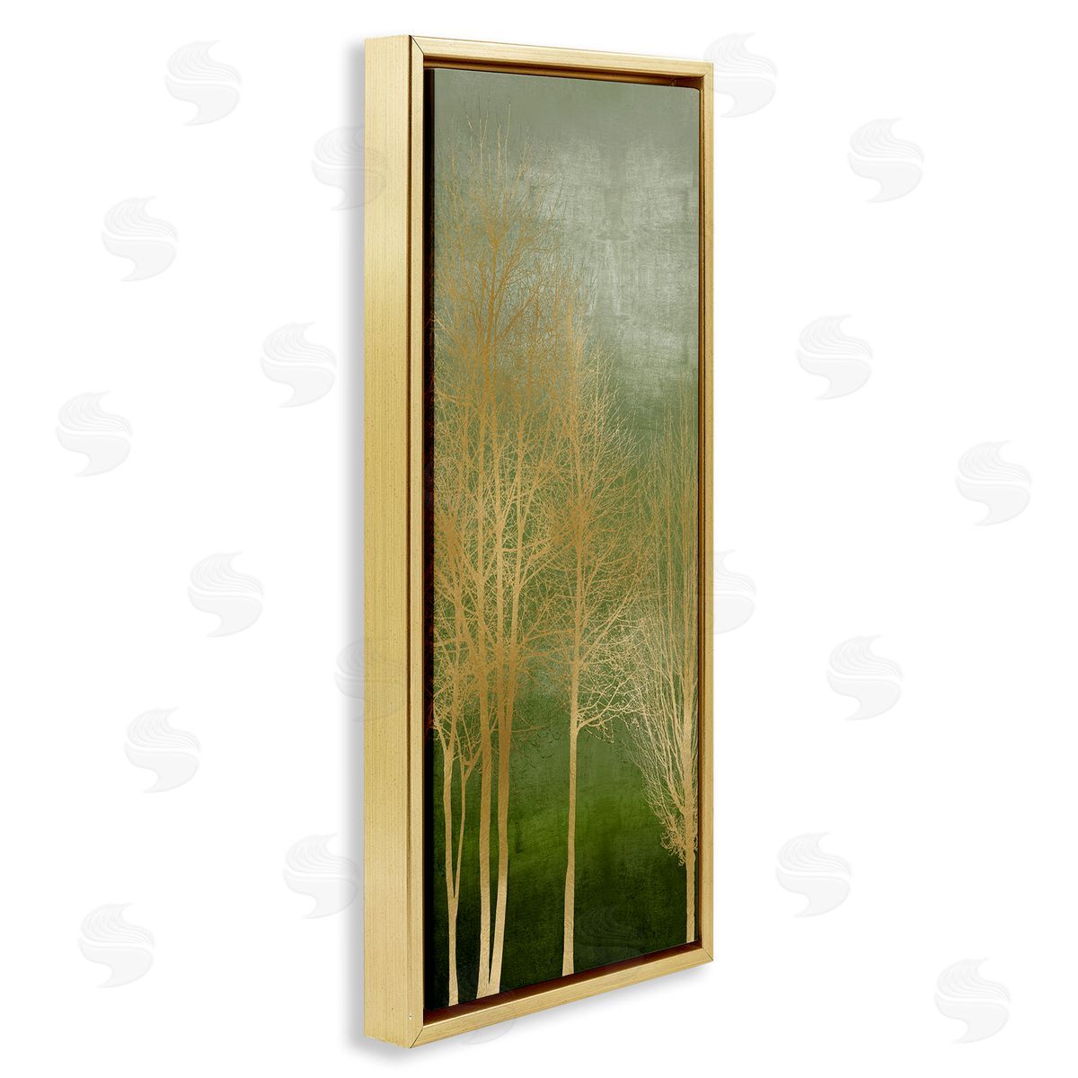 Minimal Gold Branches Gold Floating Frame Canvas Wall Art, Home Decor by Kate Bennett