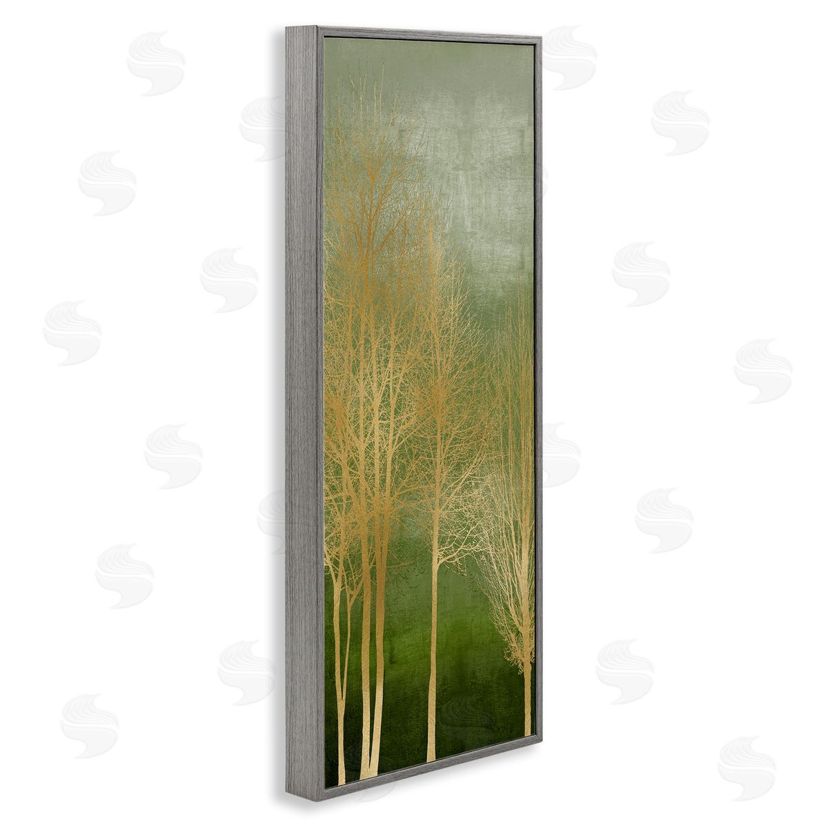 Minimal Gold Branches Grey Frame Print Wall Art, Home Decor by Kate Bennett