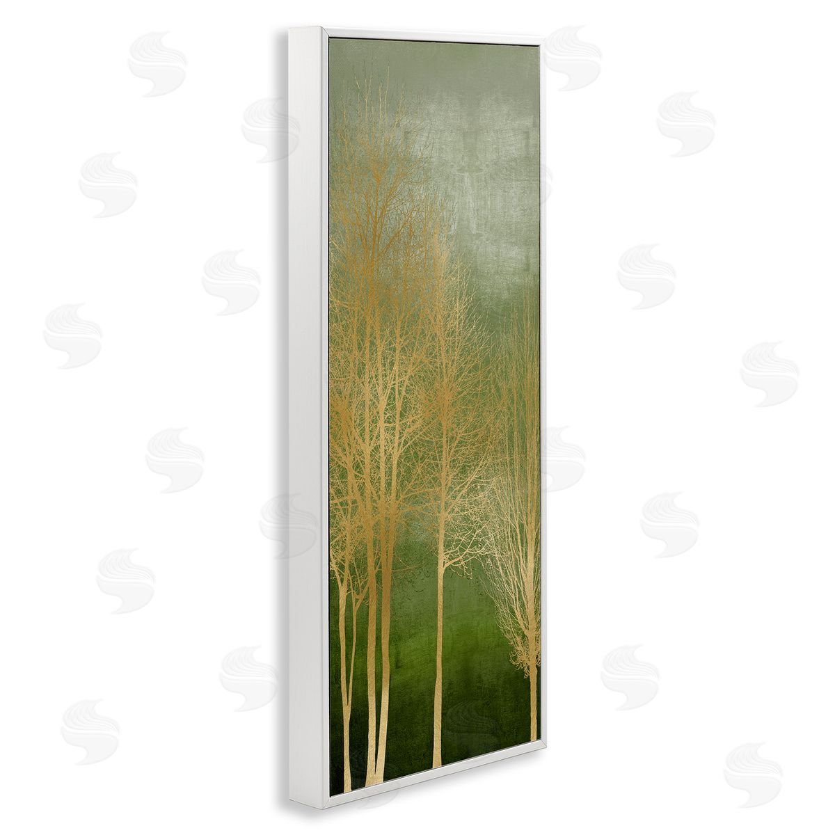 Minimal Gold Branches White Frame Print Wall Art, Home Decor by Kate Bennett