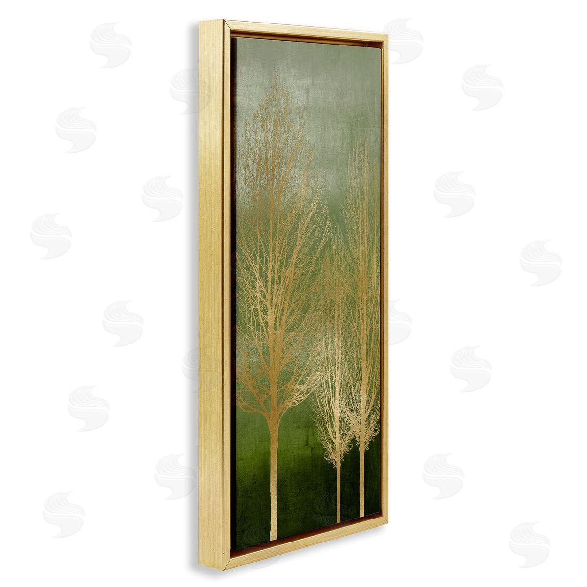 Tranquil Gold Branches Gold Floating Frame Canvas Wall Art, Home Decor by Kate Bennett