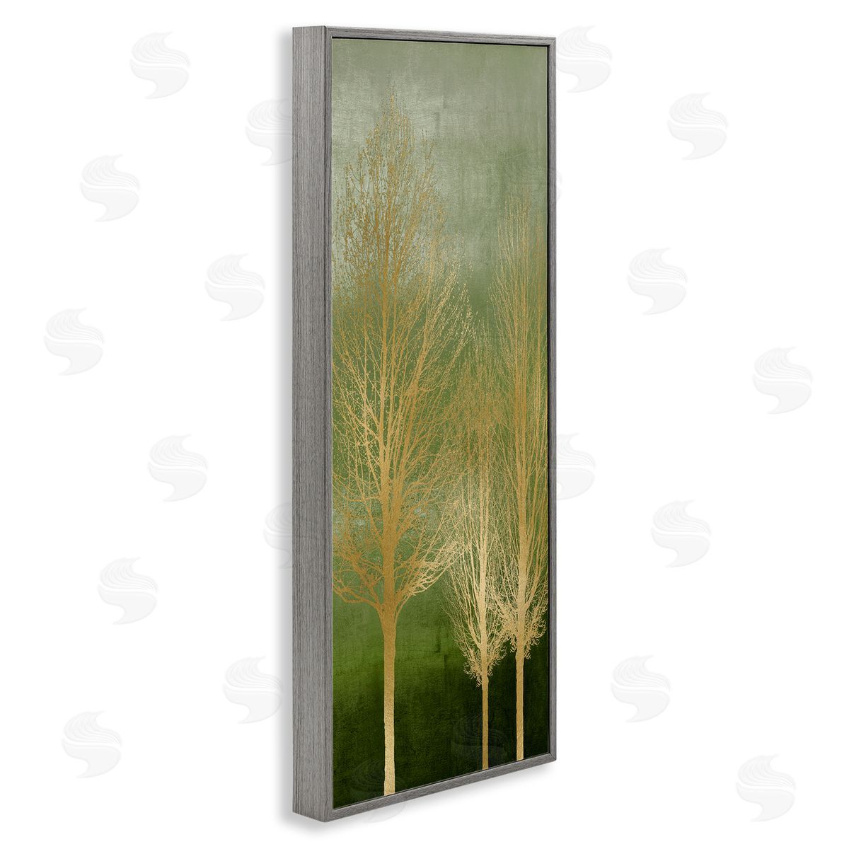 Tranquil Gold Branches Grey Frame Print Wall Art, Home Decor by Kate Bennett