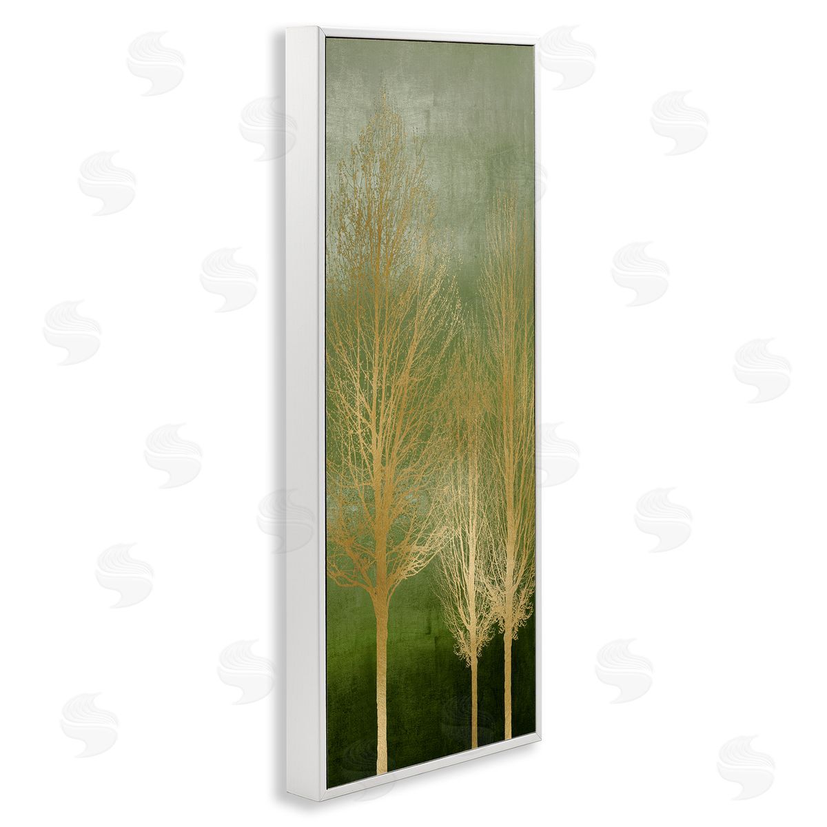 Tranquil Gold Branches White Frame Print Wall Art, Home Decor by Kate Bennett