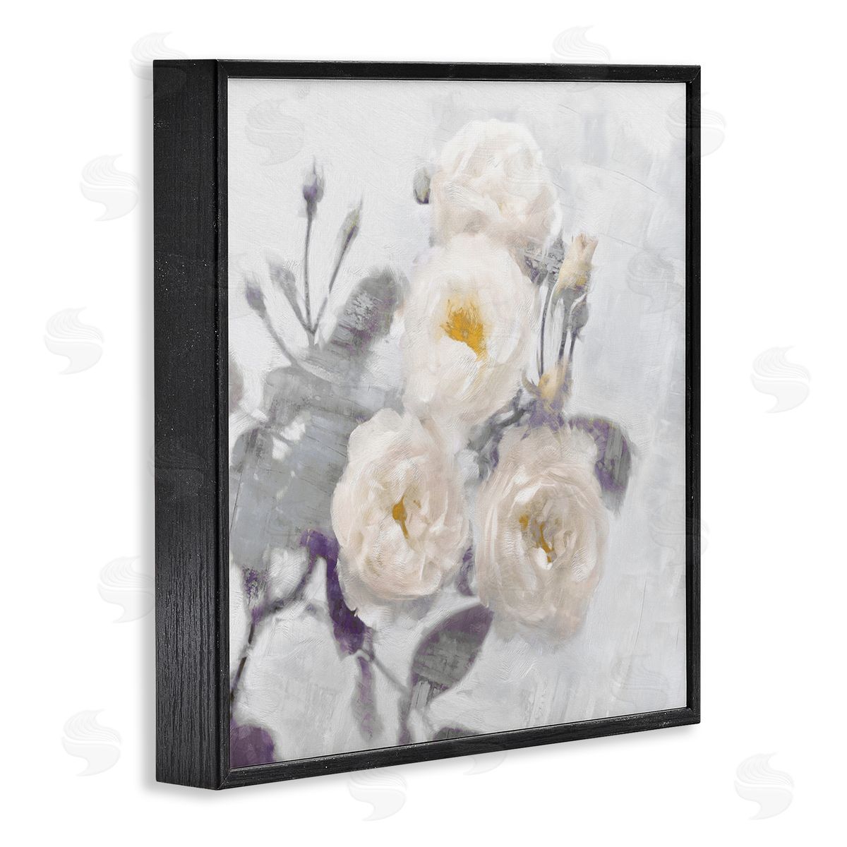 Bundle of White Blooms Black Frame Print Wall Art, Home Decor by Emily Ford
