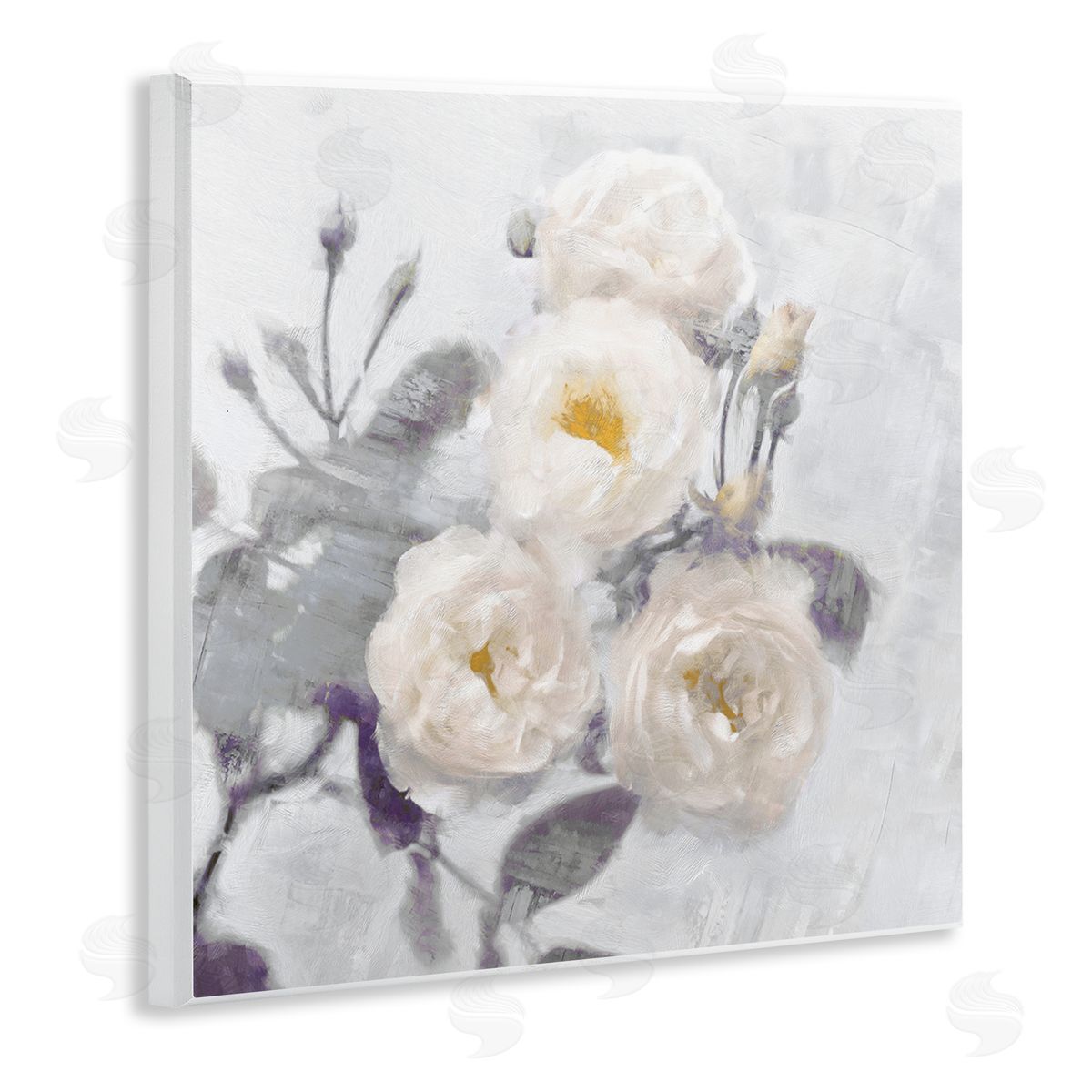 Bundle of White Blooms Wood Plaque Wall Art, Home Decor by Emily Ford