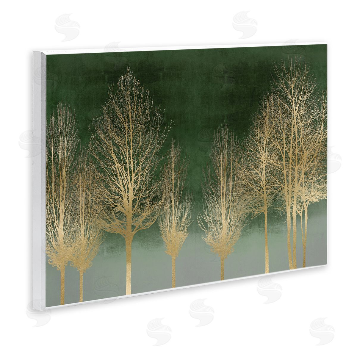 Gold Gradient Forest Wood Plaque Wall Art, Home Decor by Kate Bennett