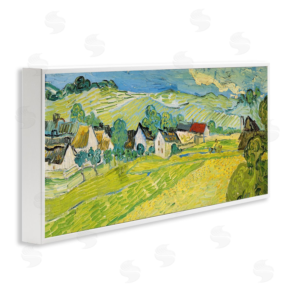 Classic Vast Countryside White Frame Print Wall Art, Home Decor by Vincent Van Gogh