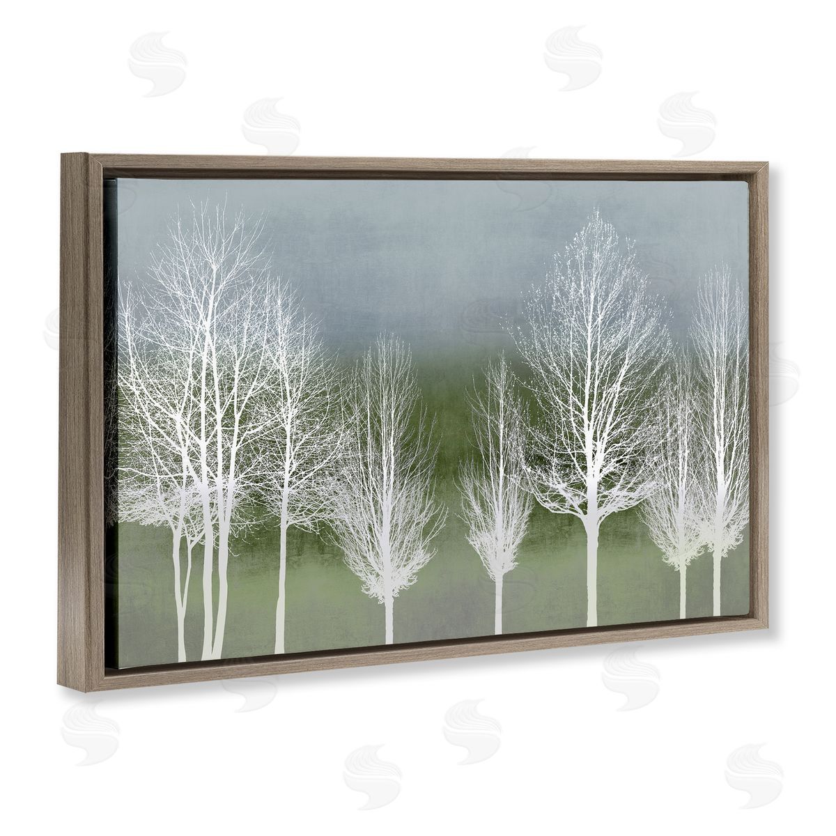 White Tree Impressions Brown Floating Frame Canvas Wall Art, Home Decor by Kate Bennett