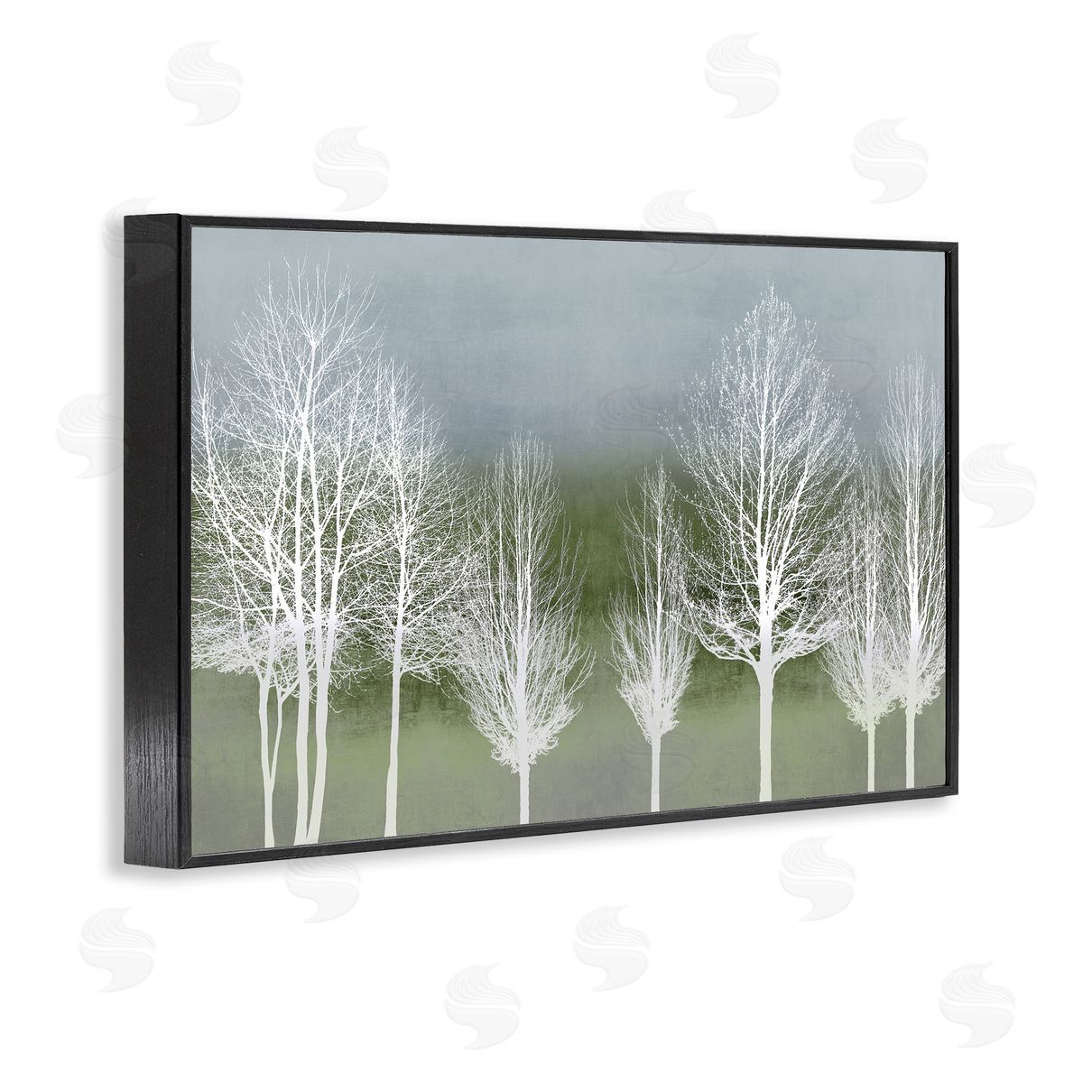 White Tree Impressions Black Frame Print Wall Art, Home Decor by Kate Bennett