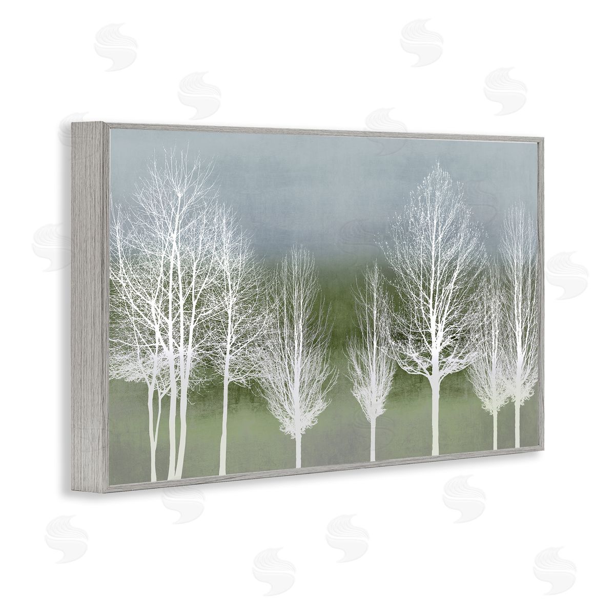 White Tree Impressions Grey Frame Print Wall Art, Home Decor by Kate Bennett