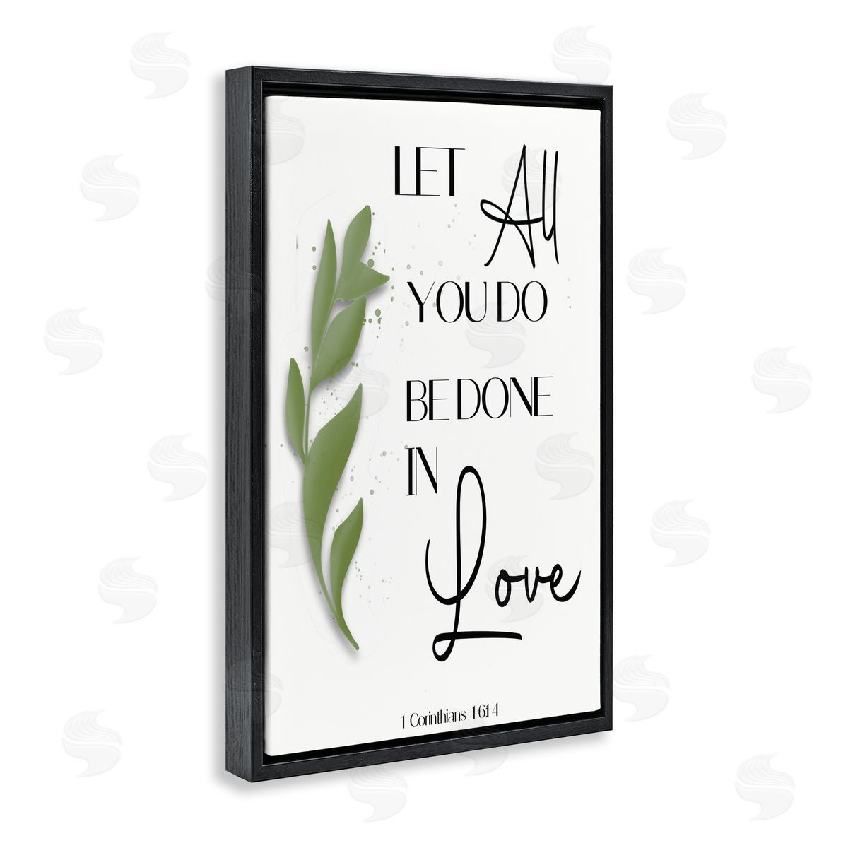 Done In Love Proverb Black Floating Frame Canvas Wall Art, Home Decor by Amber Clarkson