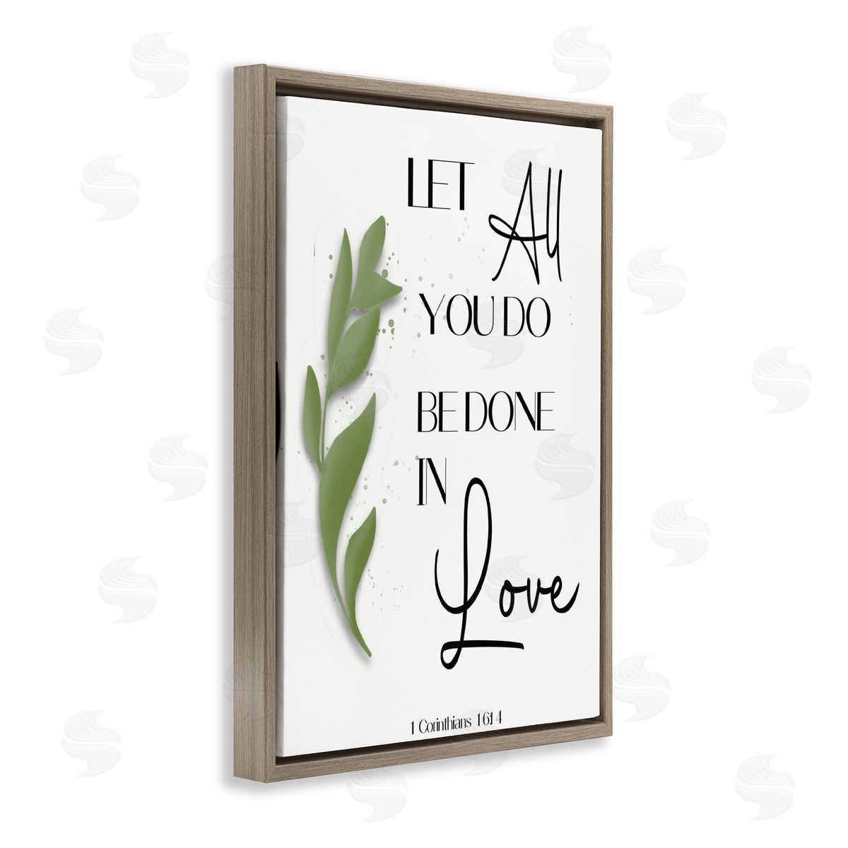 Done In Love Proverb Brown Floating Frame Canvas Wall Art, Home Decor by Amber Clarkson