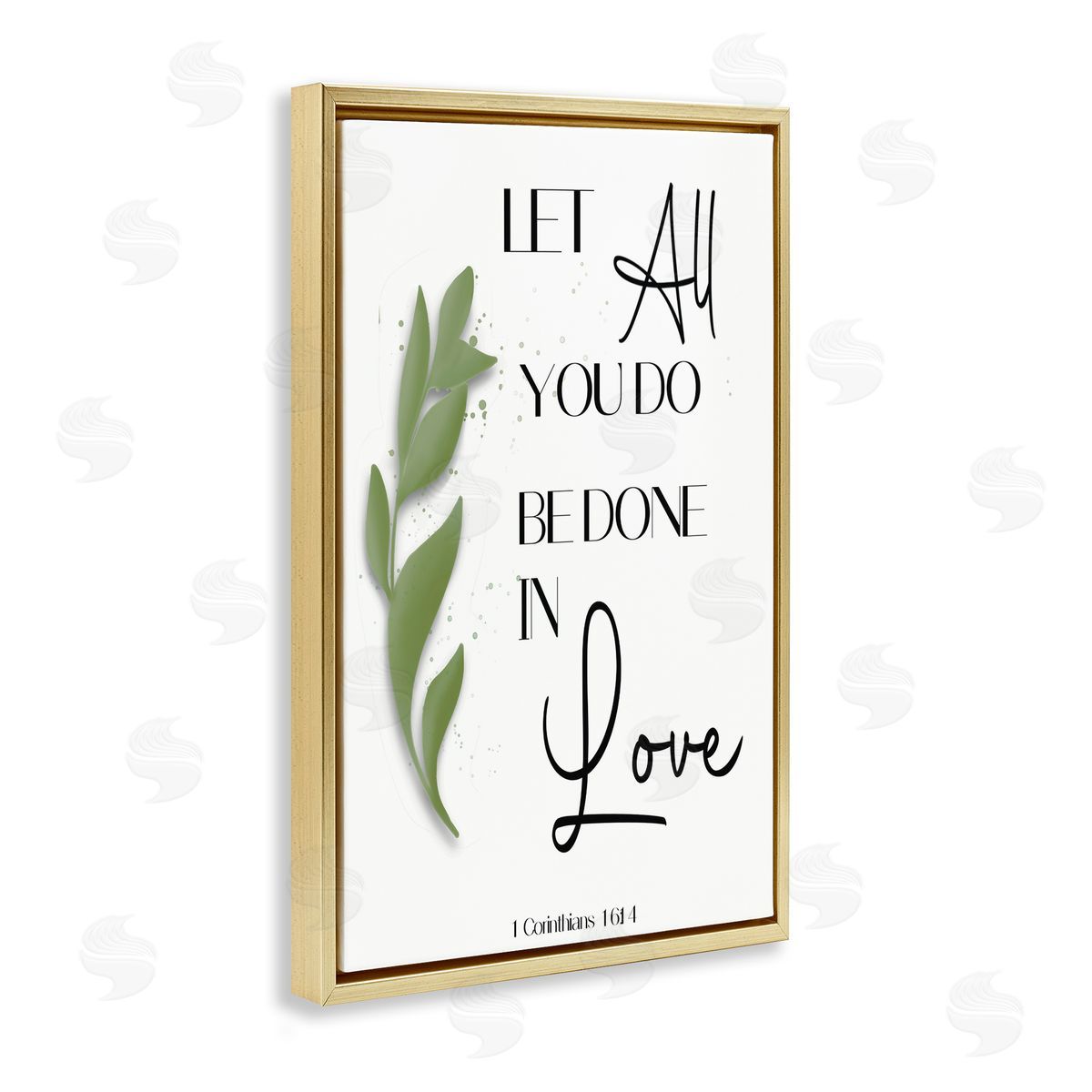 Done In Love Proverb Gold Floating Frame Canvas Wall Art, Home Decor by Amber Clarkson