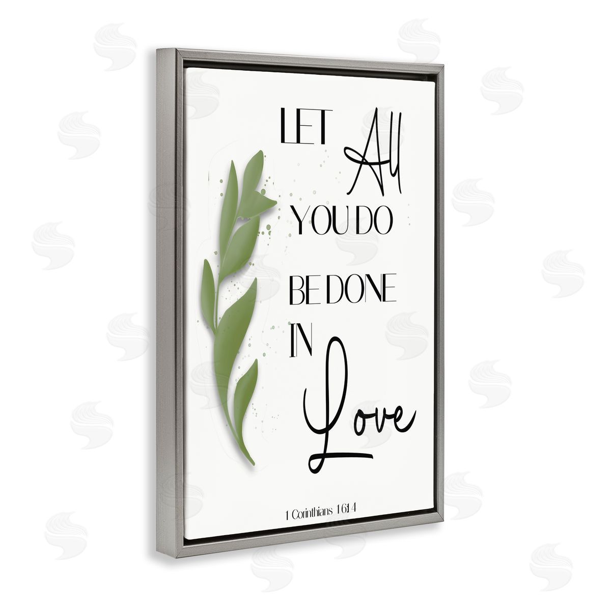 Done In Love Proverb Grey Floating Frame Canvas Wall Art, Home Decor by Amber Clarkson