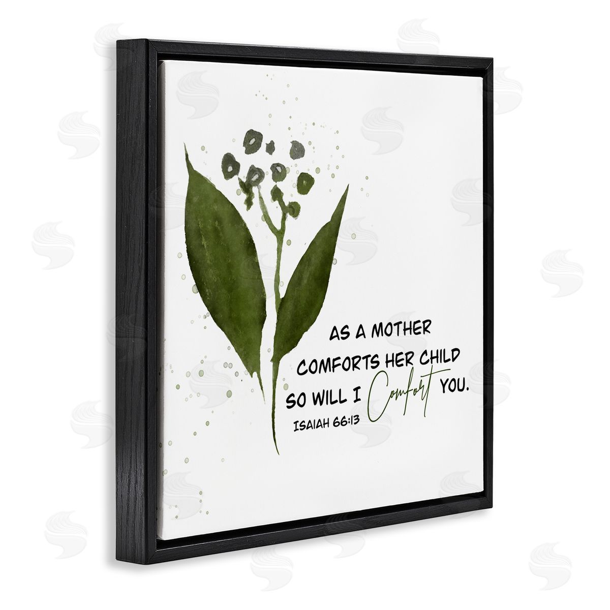 Proverb & Abstract Flower Black Floating Frame Canvas Wall Art, Home Decor by Amber Clarkson