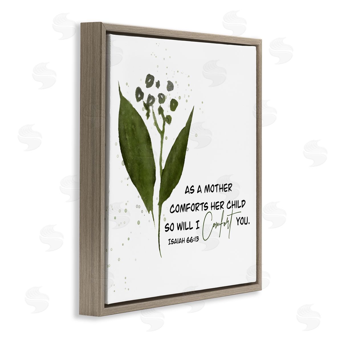 Proverb & Abstract Flower Brown Floating Frame Canvas Wall Art, Home Decor by Amber Clarkson