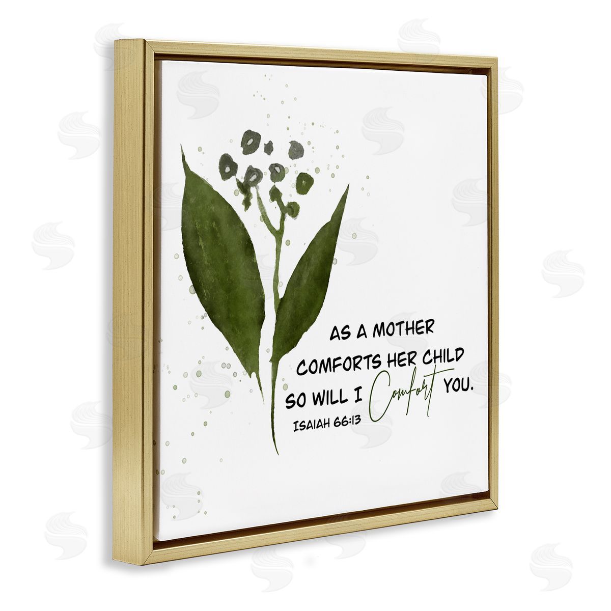 Proverb & Abstract Flower Gold Floating Frame Canvas Wall Art, Home Decor by Amber Clarkson