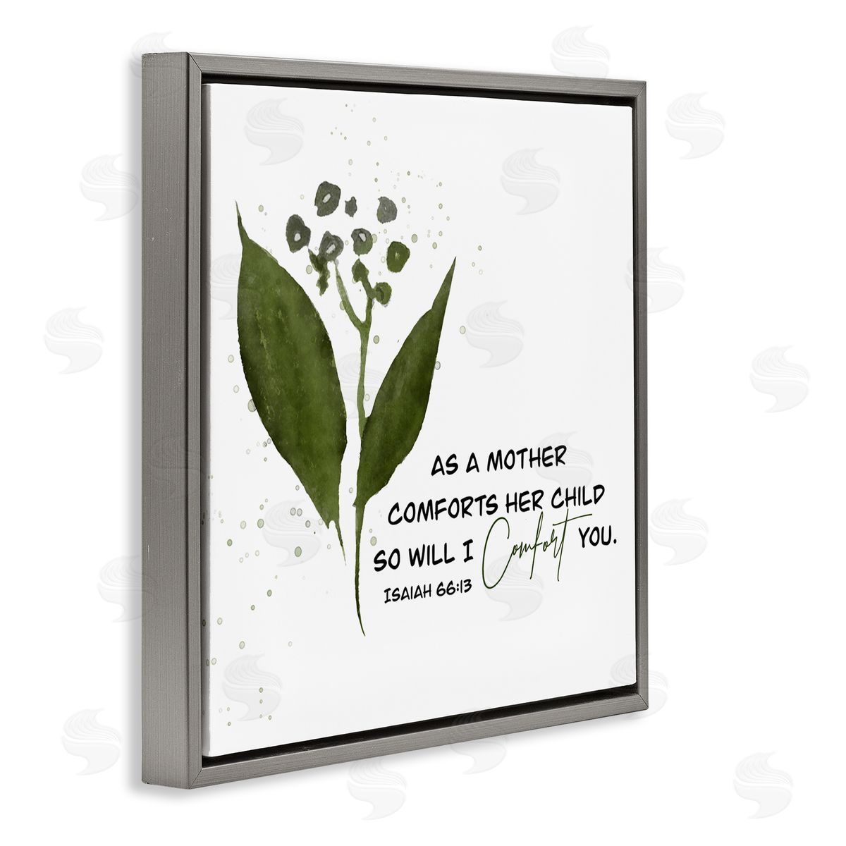 Proverb & Abstract Flower Grey Floating Frame Canvas Wall Art, Home Decor by Amber Clarkson
