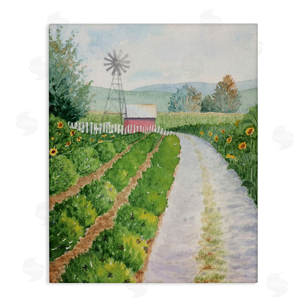 Tranquil Farm Path Canvas Wall Art, Home Decor by Stephanie Fielden