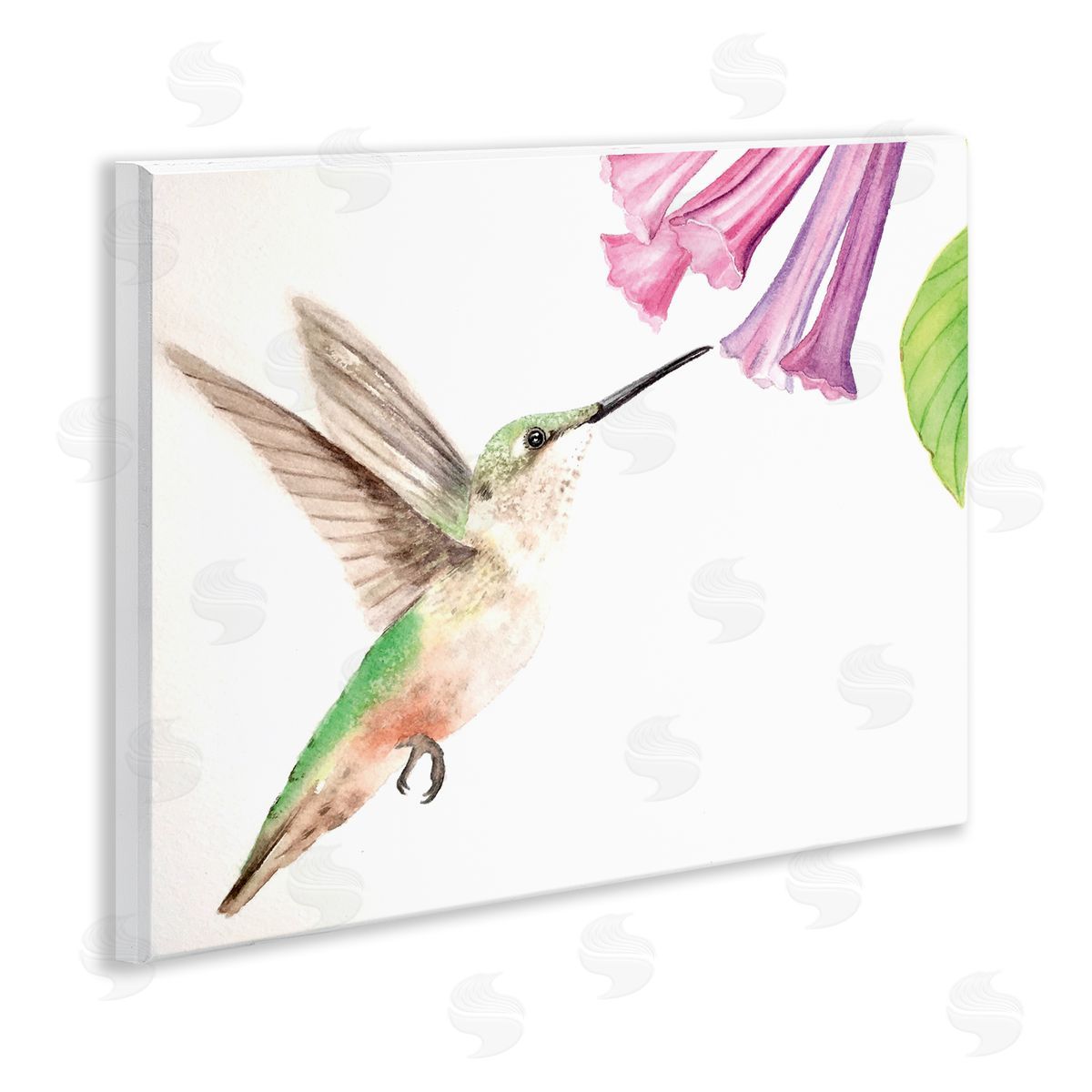 Hummingbird & Bluebell Flower Wood Plaque Wall Art, Home Decor by Stephanie Fielden