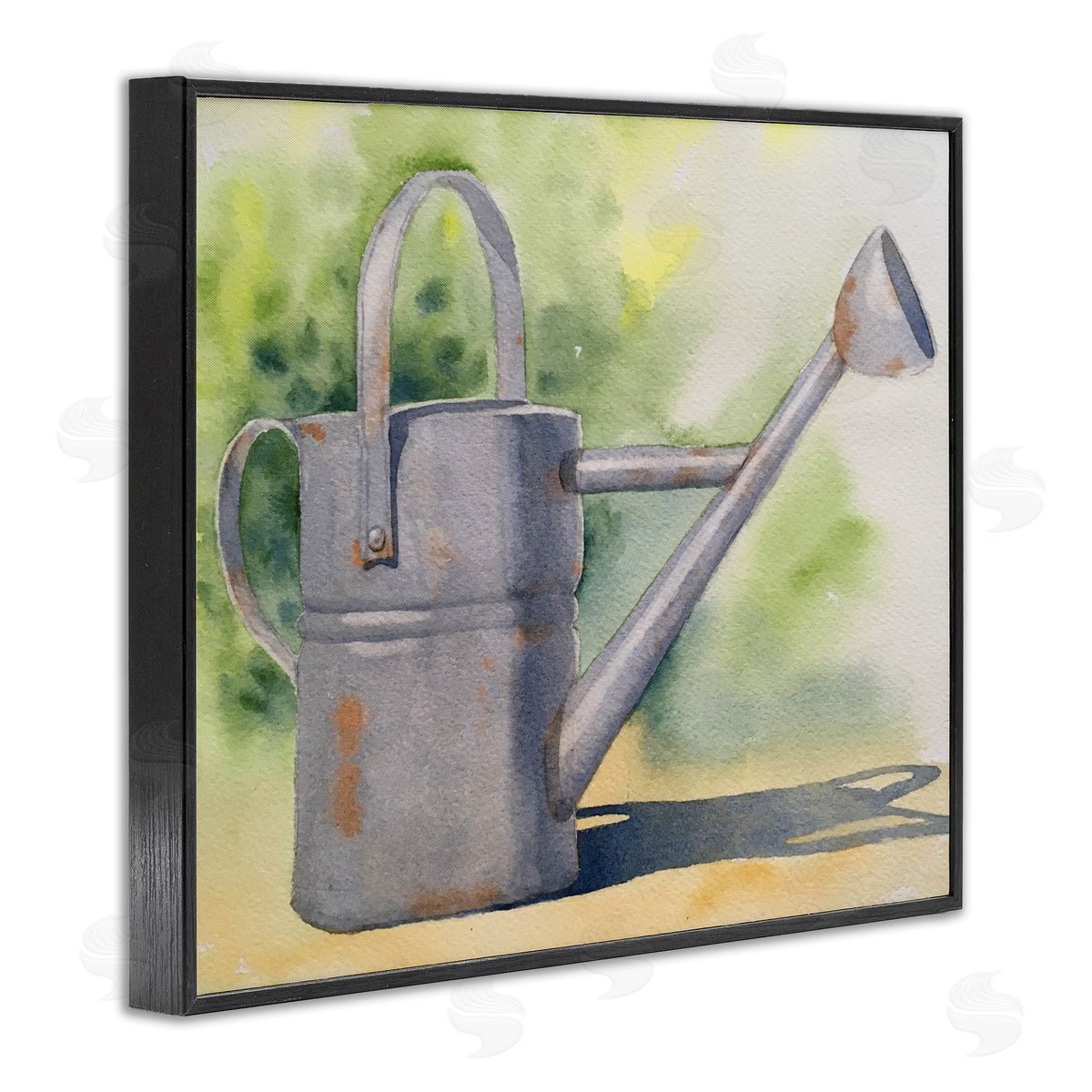Country Watering Can in Garden Black Frame Print Wall Art, Home Decor by Stephanie Fielden