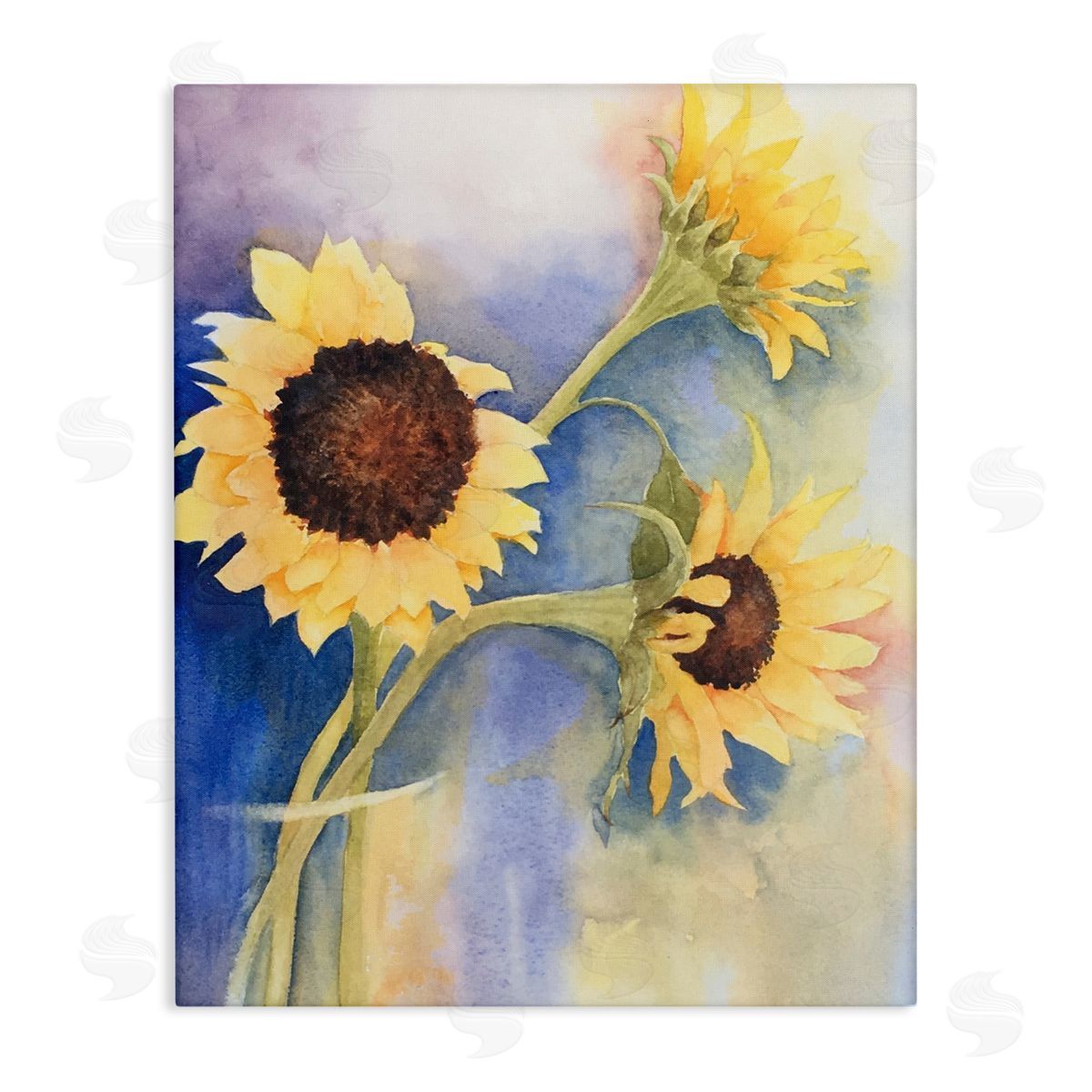 Sunflower Trio in Vase Canvas Wall Art, Home Decor by Stephanie Fielden