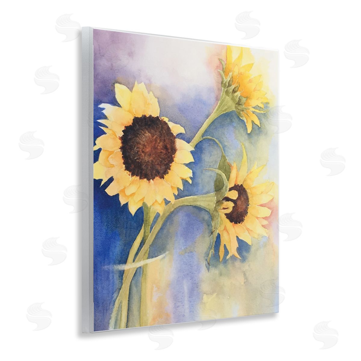 Sunflower Trio in Vase Wood Plaque Wall Art, Home Decor by Stephanie Fielden