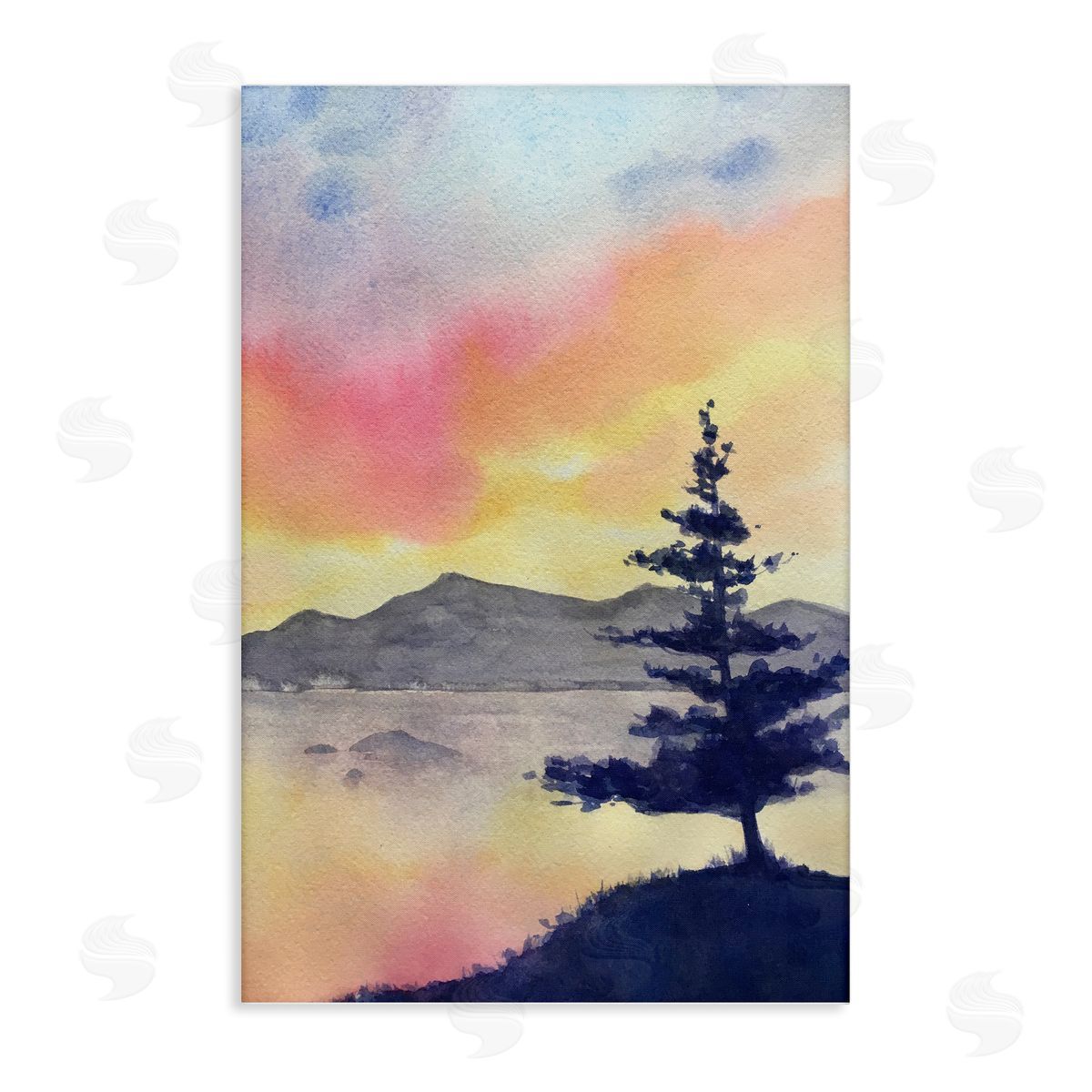 Radiant Sunset over Lake Canvas Wall Art, Home Decor by Stephanie Fielden
