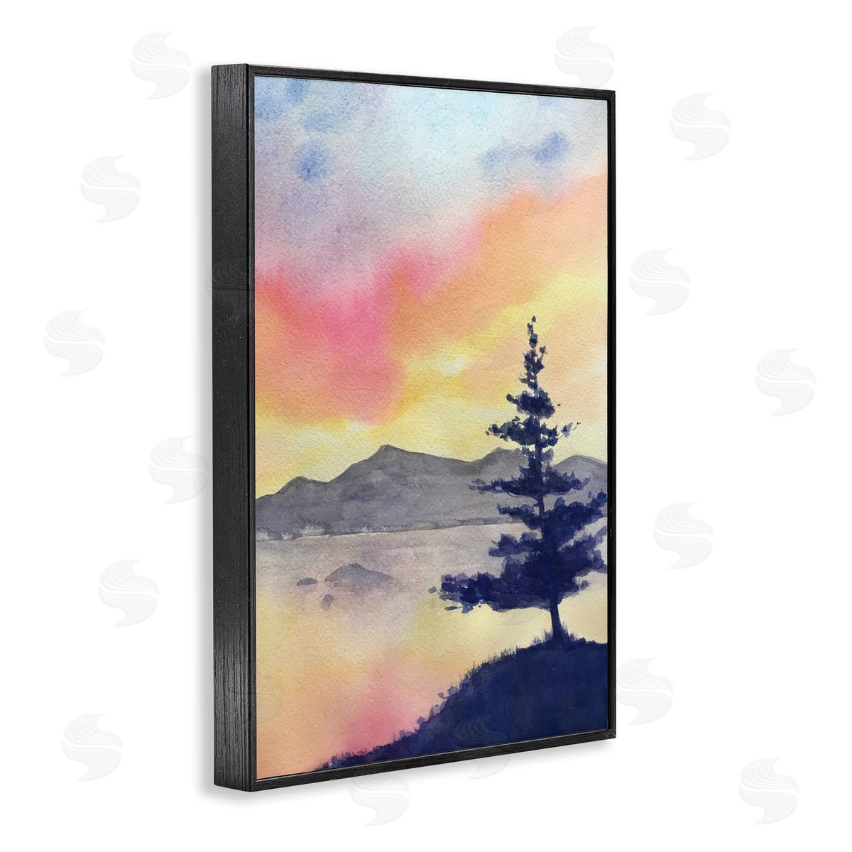 Radiant Sunset over Lake Black Frame Print Wall Art, Home Decor by Stephanie Fielden