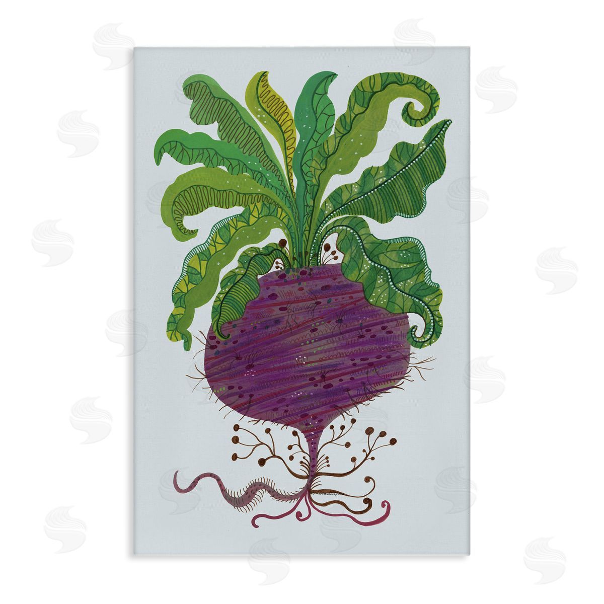 Stylized Beetroot Vegetable Canvas Wall Art, Home Decor by Kay Widdowson