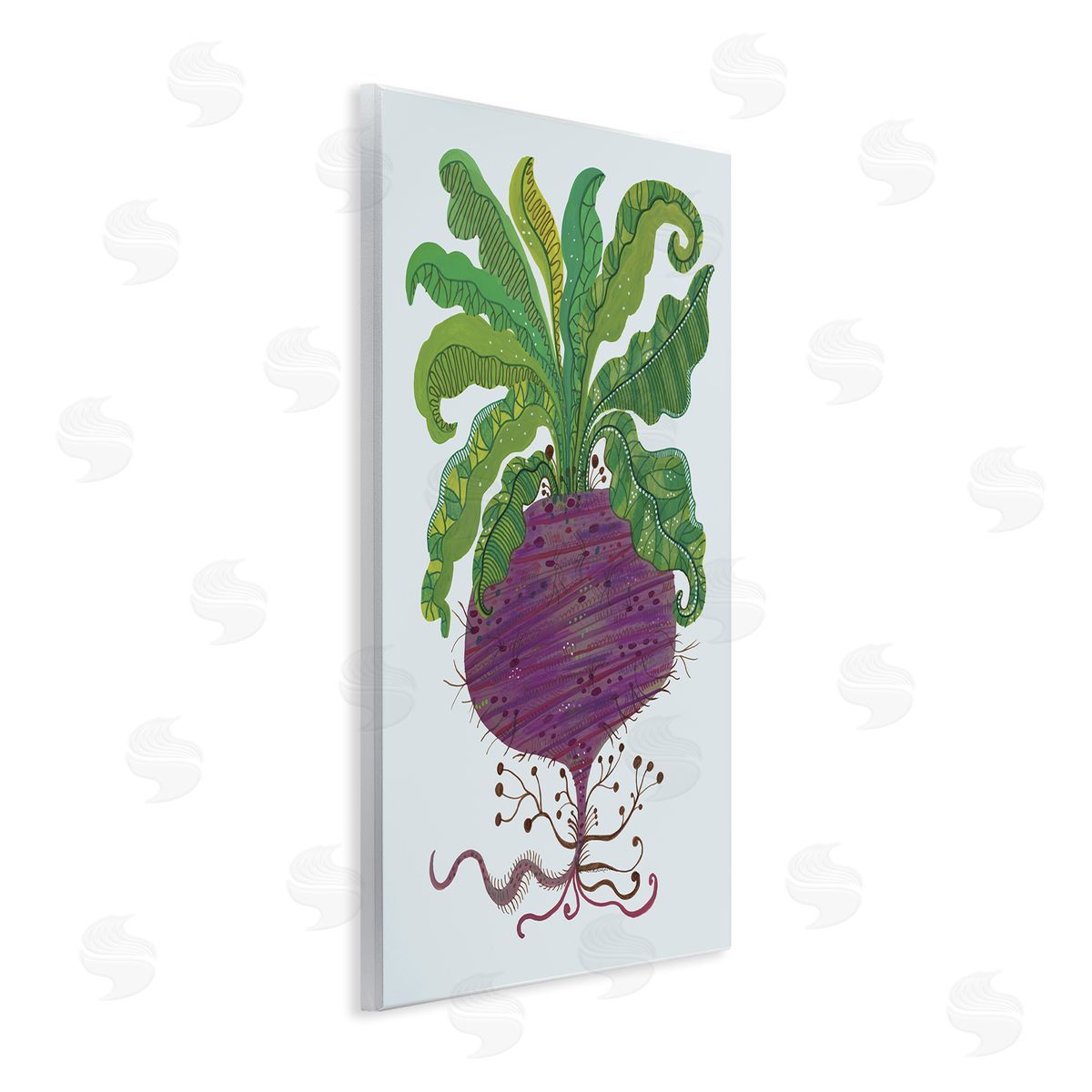 Stylized Beetroot Vegetable Wood Plaque Wall Art, Home Decor by Kay Widdowson