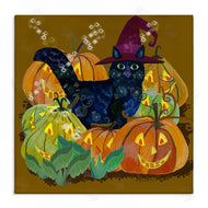 Kay Widdowson | Cat with Jack-o-Lanterns