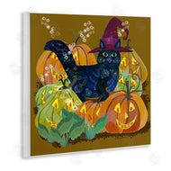 Kay Widdowson | Cat with Jack-o-Lanterns