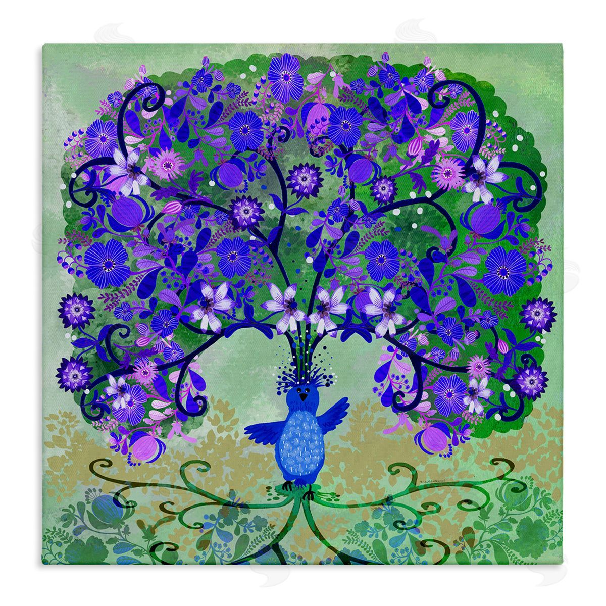 Tree Blooming From Bird Canvas Wall Art, Home Decor by Kay Widdowson