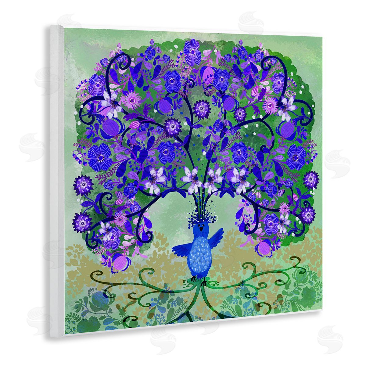 Tree Blooming From Bird Wood Plaque Wall Art, Home Decor by Kay Widdowson