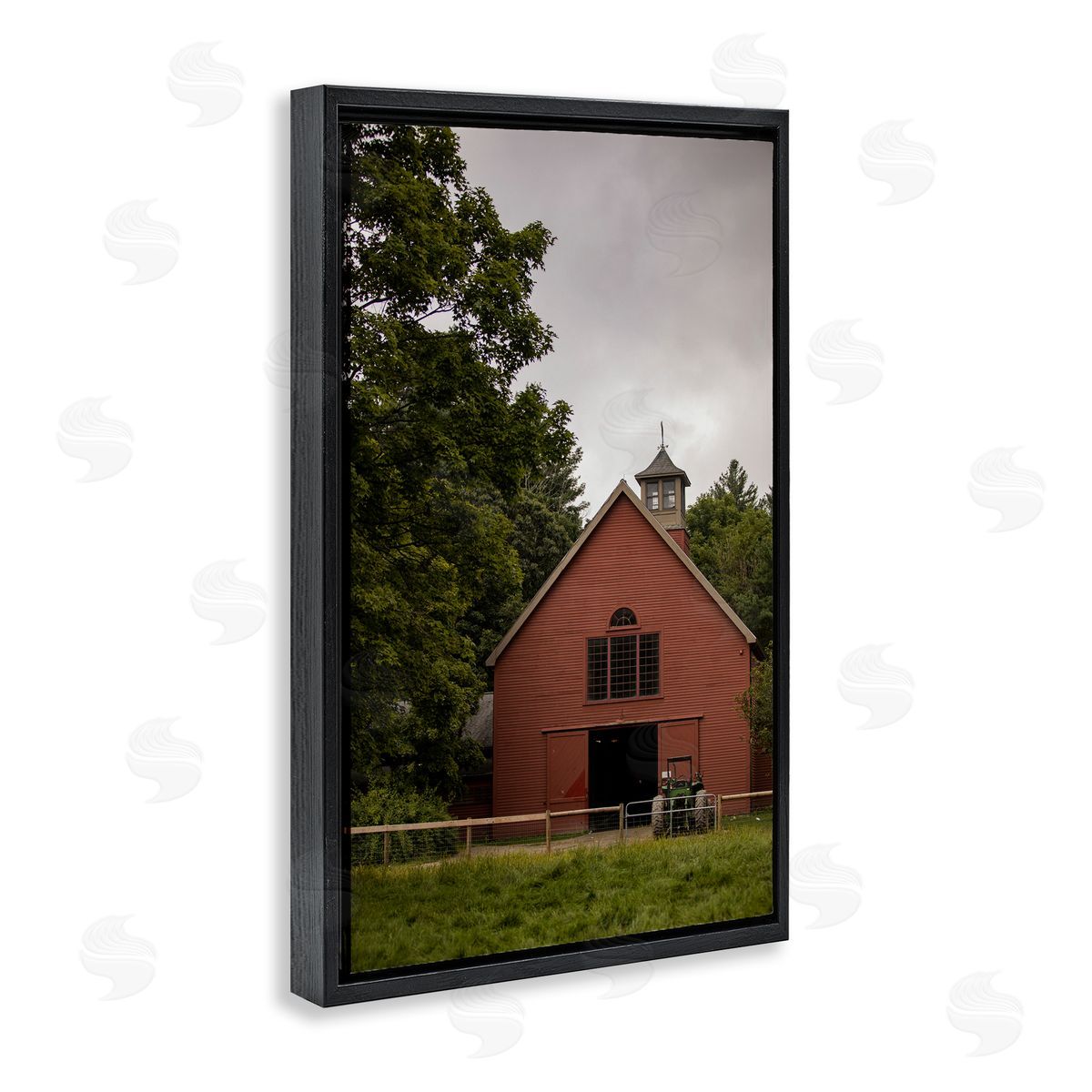 Traditional Tractor & Farmhouse Black Floating Frame Canvas Wall Art, Home Decor by Aaron Matheson