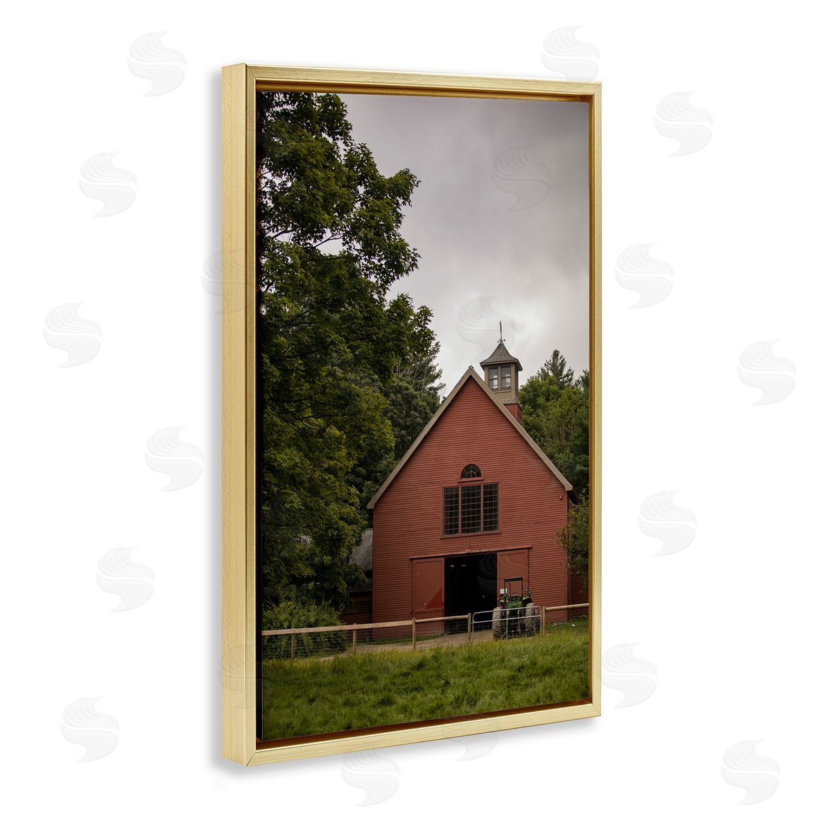 Traditional Tractor & Farmhouse Gold Floating Frame Canvas Wall Art, Home Decor by Aaron Matheson