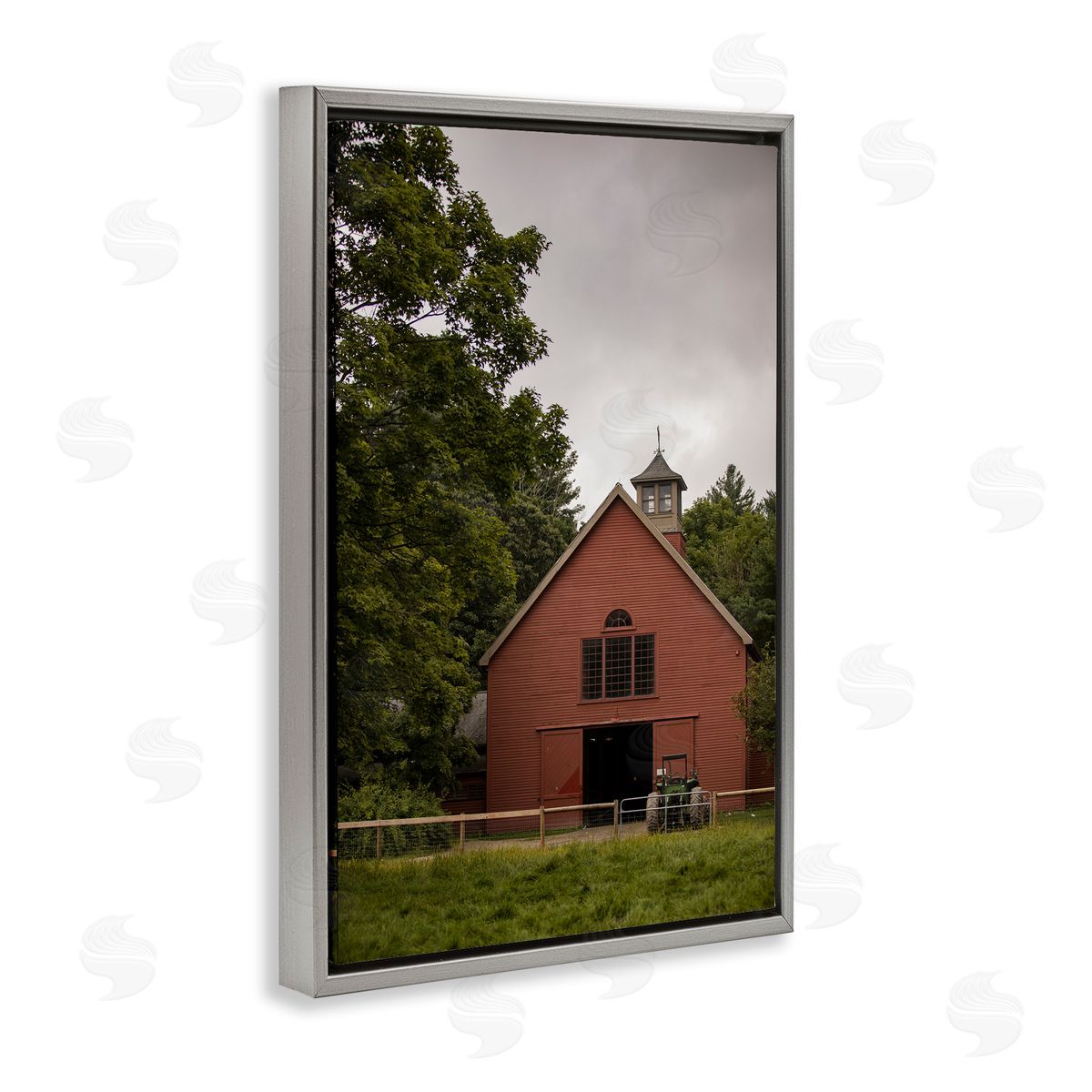 Traditional Tractor & Farmhouse Grey Floating Frame Canvas Wall Art, Home Decor by Aaron Matheson