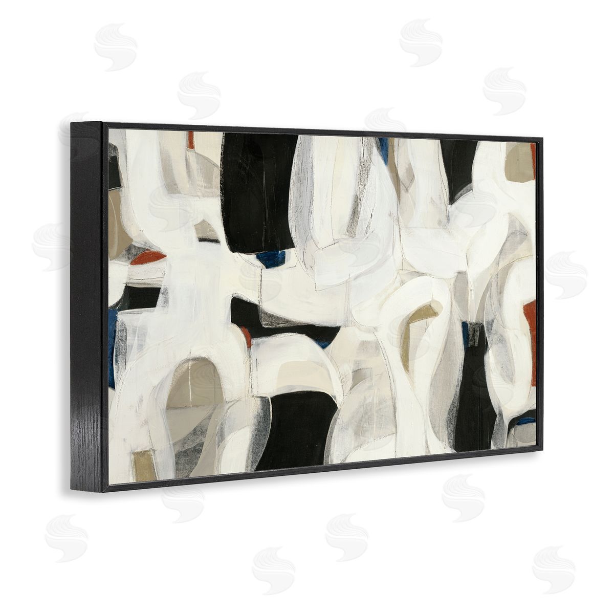 Dynamic Earthy Shapes Black Frame Print Wall Art, Home Decor by Kippi Leonard