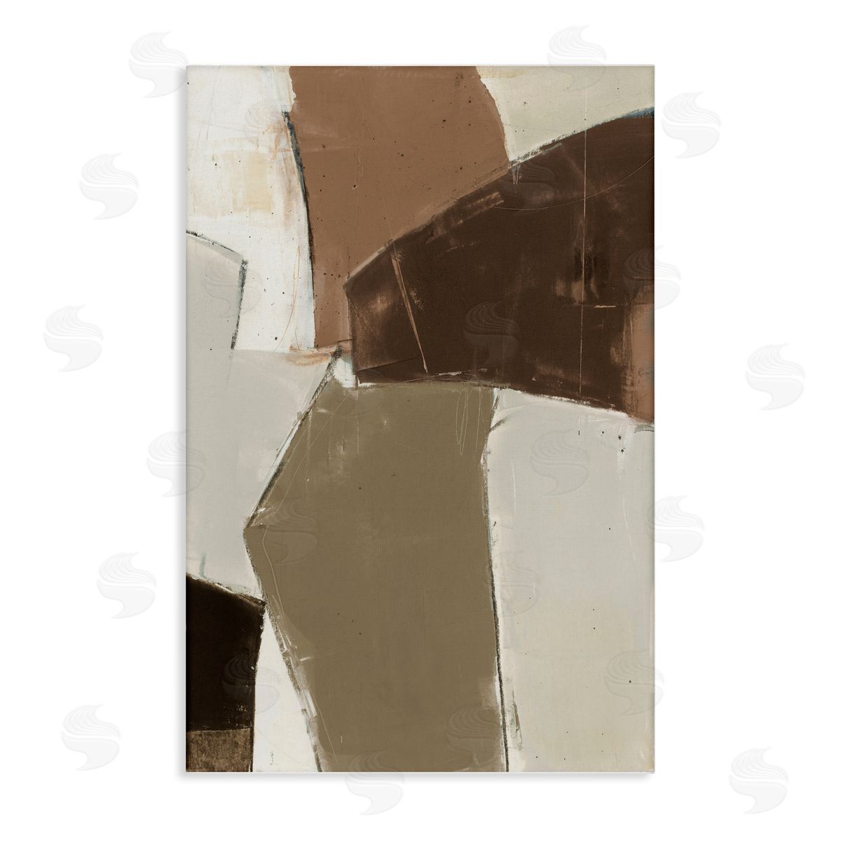 Contemporary Neutral Earth Tones Canvas Wall Art, Home Decor by Kippi Leonard