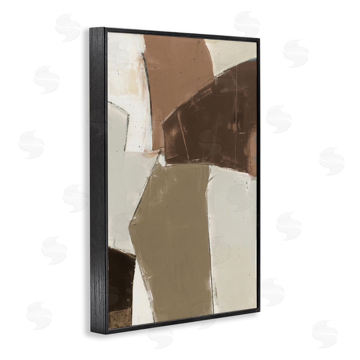 Contemporary Neutral Earth Tones Black Frame Print Wall Art, Home Decor by Kippi Leonard