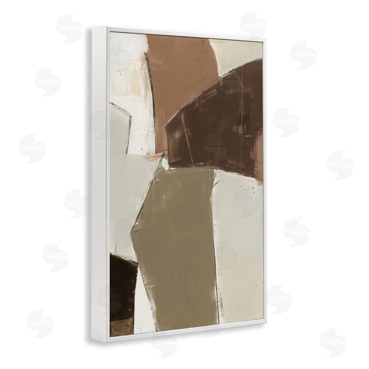Contemporary Neutral Earth Tones White Frame Print Wall Art, Home Decor by Kippi Leonard